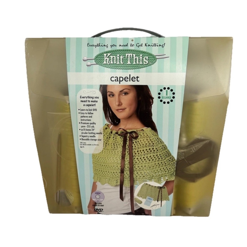 Knit This  Pocket Capelet Kit Includes Learn-to knit DVD New In Box